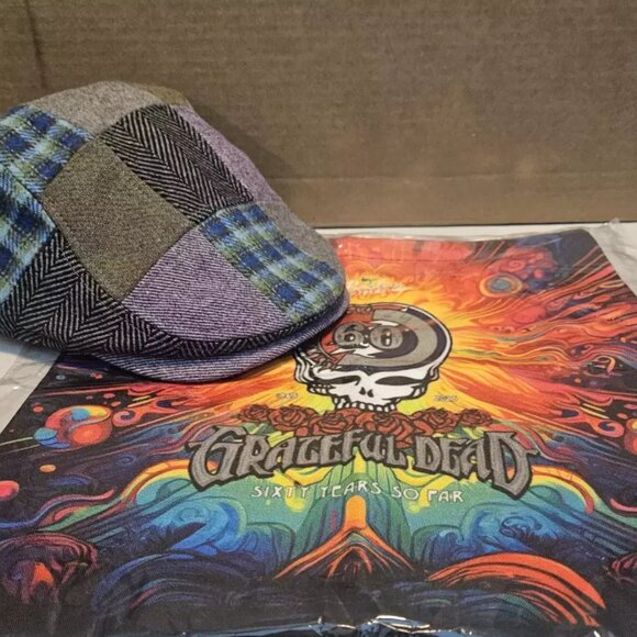 Boston Scally The Grateful Dead 60th Anniversary Patchwork New SMALL (with PIN) - Picture 2 of 6